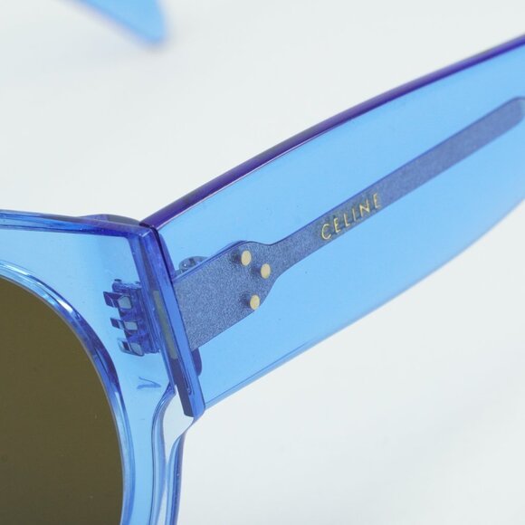 Celine CL40012F 84E Aviator Sunglasses - Blue Transparent/Brown - Picture 7 of 8